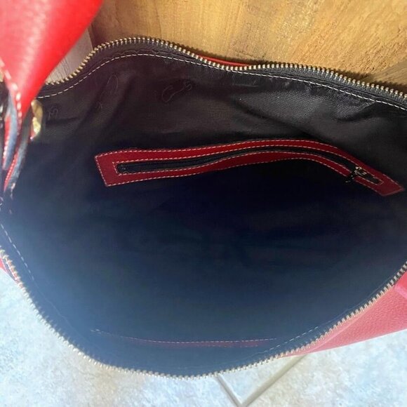 Bolsos Cats Large Red Leather Hobo Shoulder Bag Made in Spain - Picture 5 of 5